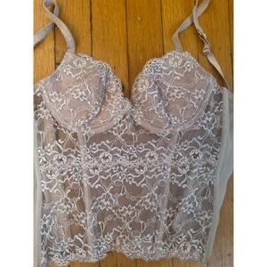 Vintage Ladies Size M Sophie B Lace Corset Ivory Bra
